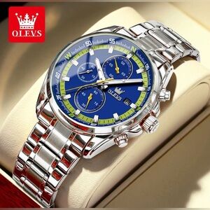 OLEVS Watch Big Face Analog Quartz Business Chronograph 30mm Water Resist (P41)